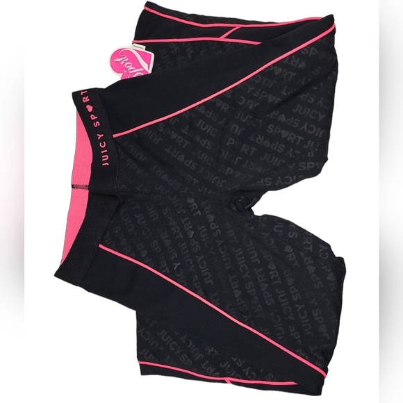 NWT Juicy Couture Sport Activewear Black Leggings with Back Pocket - Picture 3 of 6